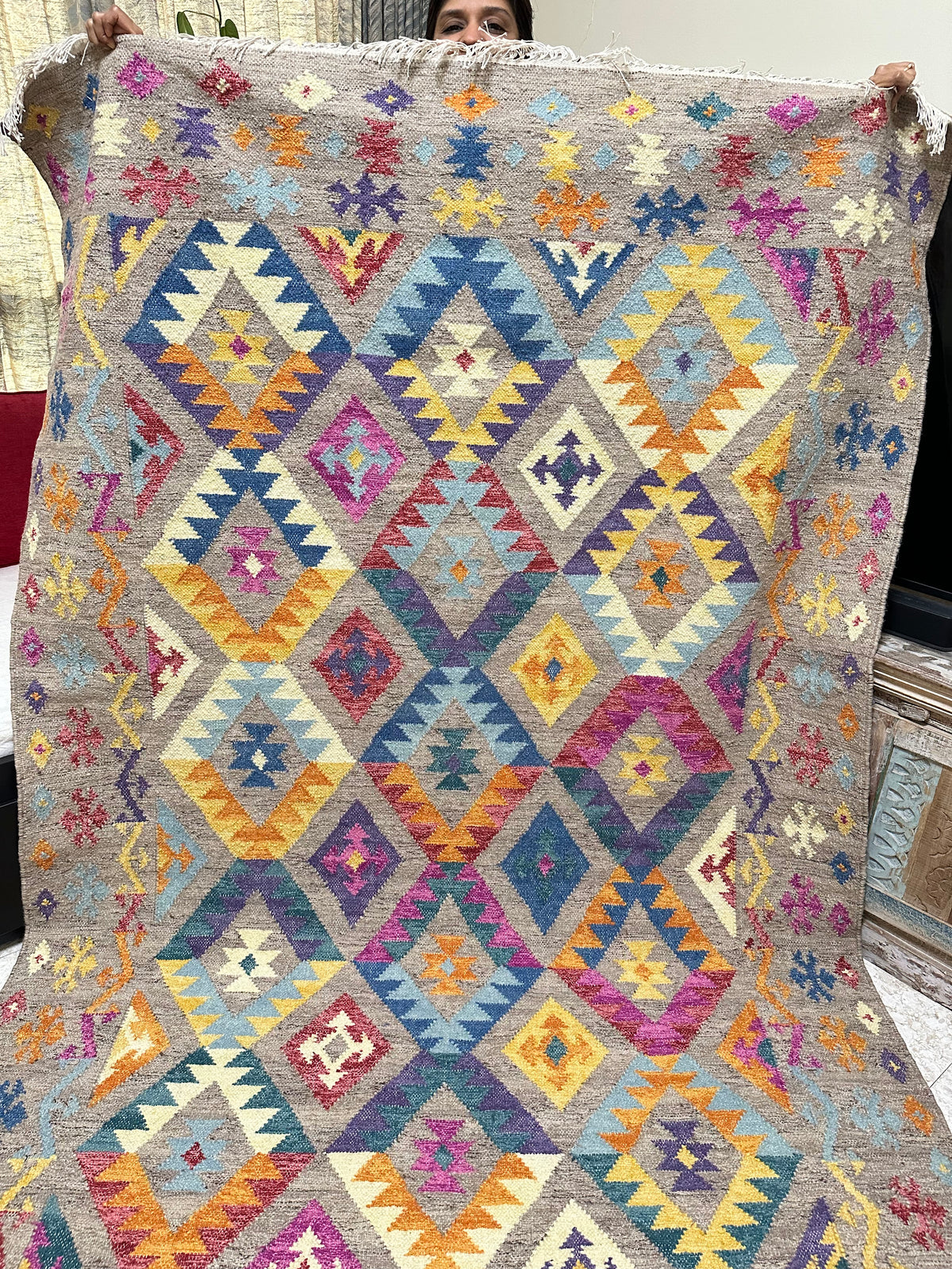 Multicolor Kilim Rug 5x8ft