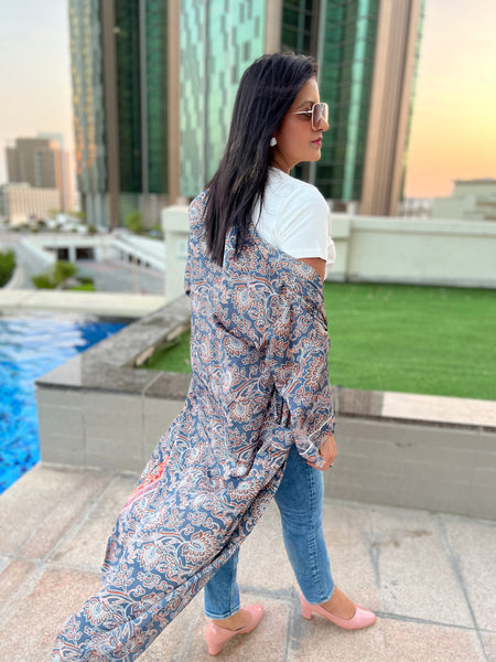 Artisan made Grey Duster Kimono for Summer from Ornate Handicrafts