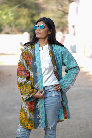 Reversible Vintage Kantha Kimino Jackets