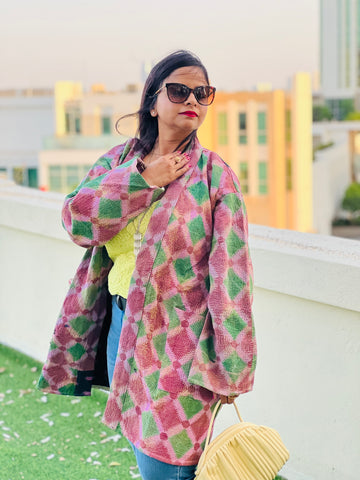 Artisan made Vintage Kantha Kimono Jacket By Ornate Handicrafts
