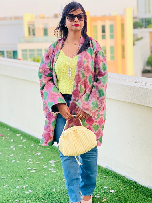 Artisan made Vintage Kantha Kimono Jacket By Ornate Handicrafts