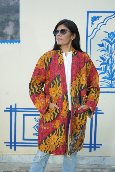 "Authentic Vintage Kimono Jacket - Handmade in India with Traditional Designs"