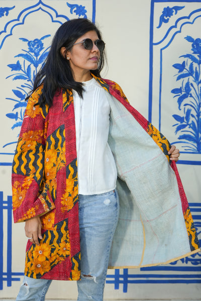 "Authentic Vintage Kimono Jacket - Handmade in India with Traditional Designs"