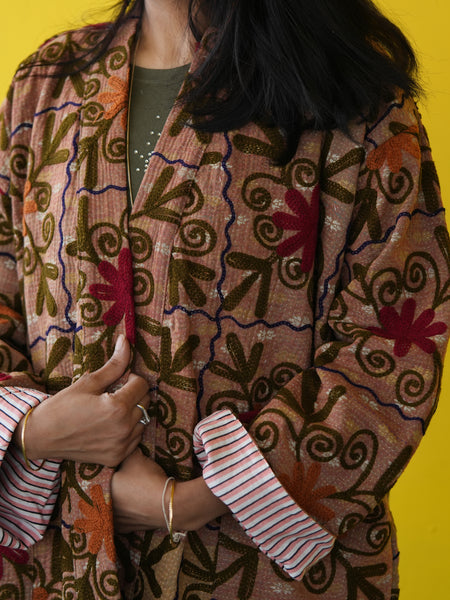 Vintage Embroidered Kantha Kimono Jacket by Ornate Handicrafts