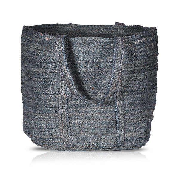 Jute Woven  Laundry Basket(Round)