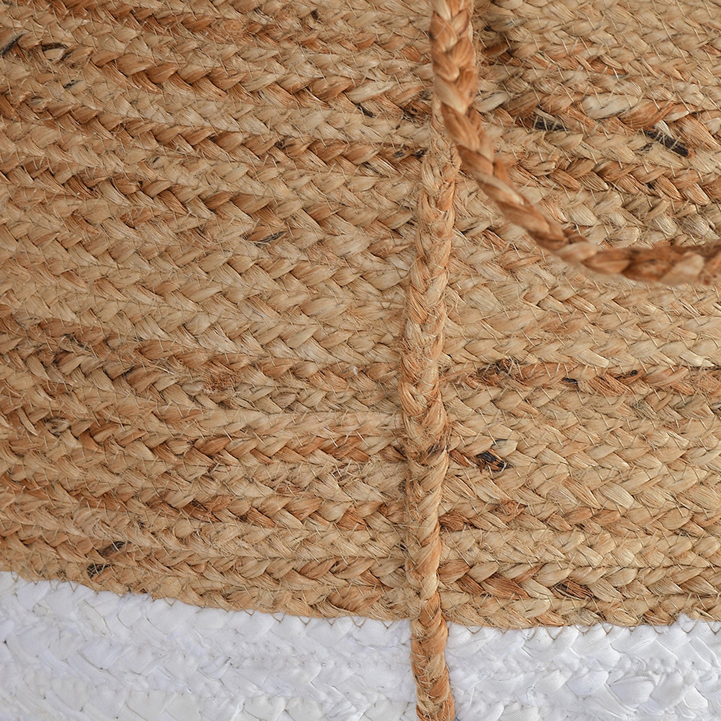 White Jute Woven Laundry Basket