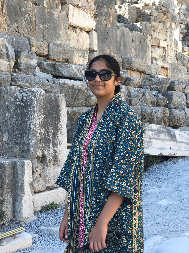 Silk Kimono, New york street style urban outer wear Kimono by Ornate Handicrafts