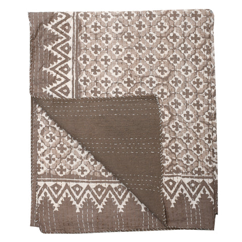 Brown Diamond Kantha Quilt