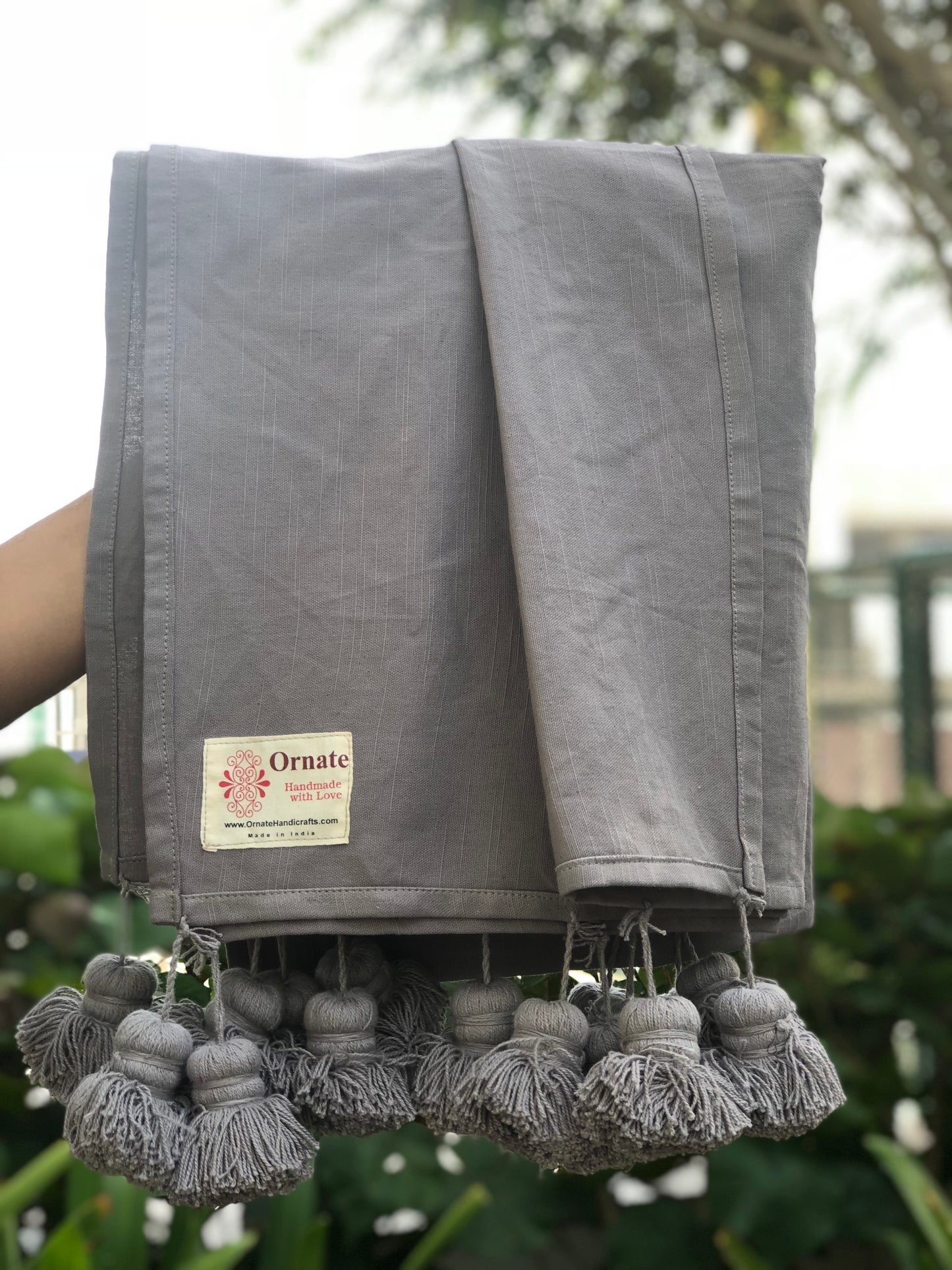 Woven Grey Throw Blanket