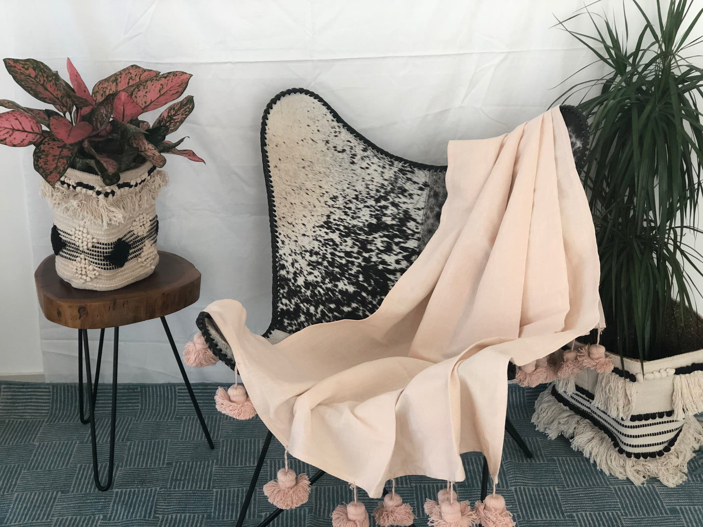 Woven Peach Throw Blanket