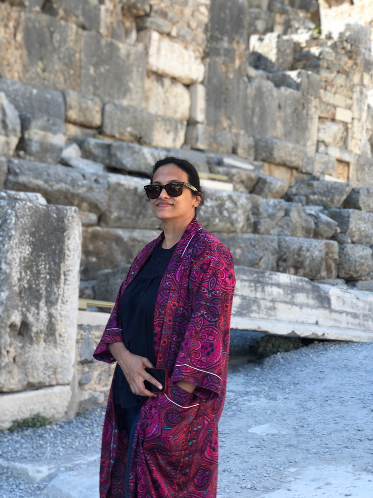 Silk Kimono, New york street style urban outer wear Kimono by Ornate Handicrafts