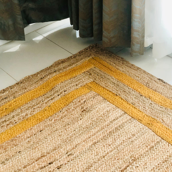 Custom made Jute rug border design 4x6