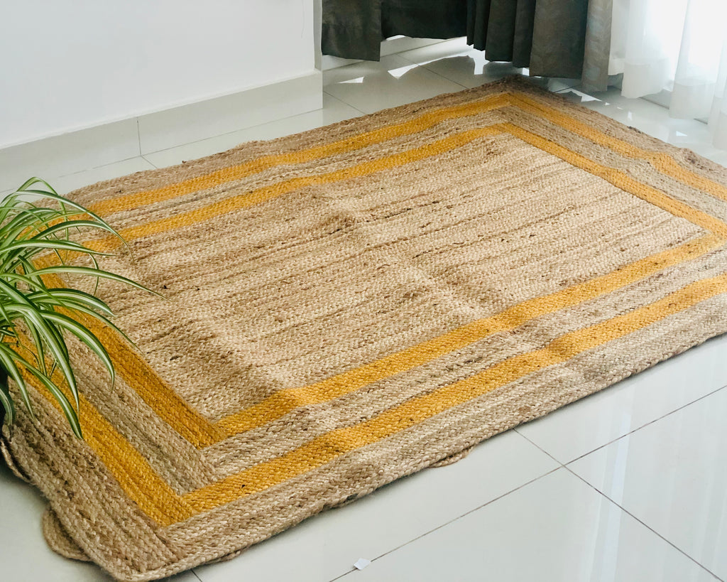 Custom made Jute rug border design 4x6