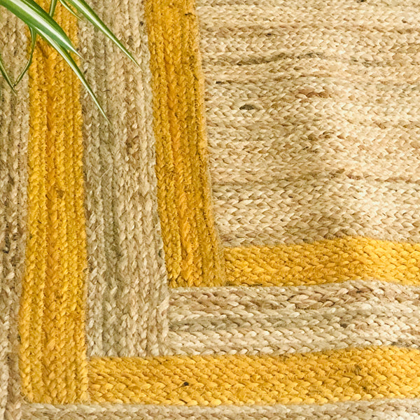 Custom made Jute rug border design 4x6