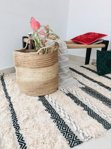 Scandinavian rug by Ornate Handicrafts | Artisan crafted ethically made sustainable home decor