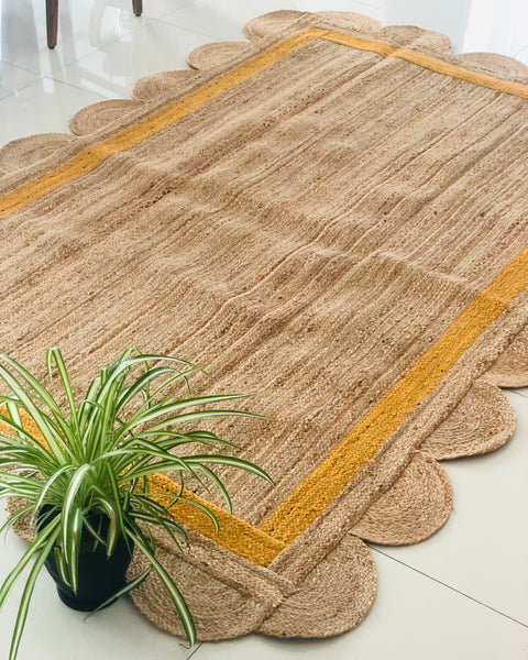 Jute rug Scallop design 6x9 feet