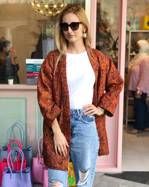 Orange Kimono Jacket