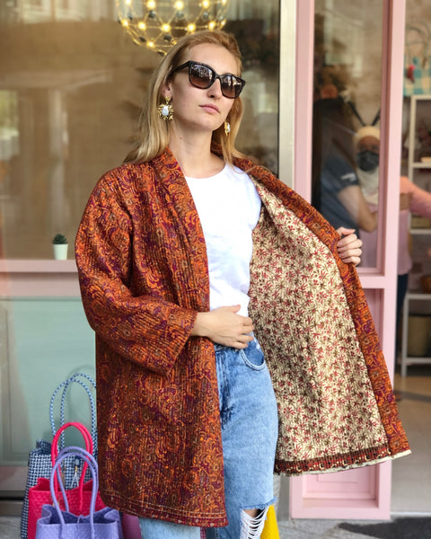 Orange Kimono Jacket