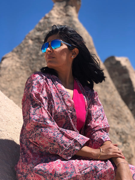 Pink Long Duster Kimono