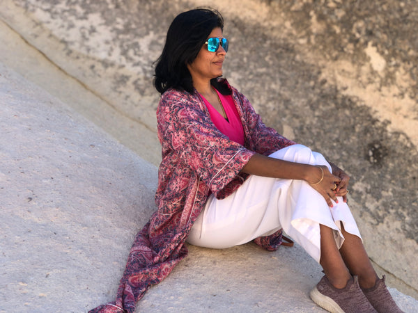 Pink Long Duster Kimono