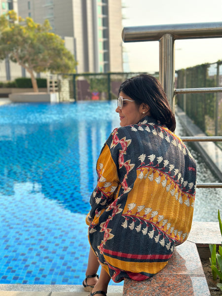 Artisan made Short Vintage Kantha Jackets by Ornate Handicrafts