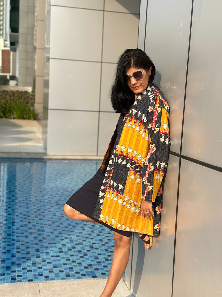 Artisan made Short Vintage Kantha Jackets by Ornate Handicrafts
