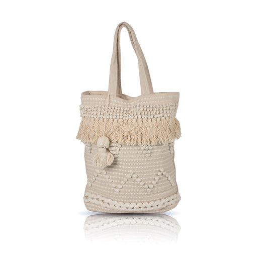 Beige Boho Shoulder Bag