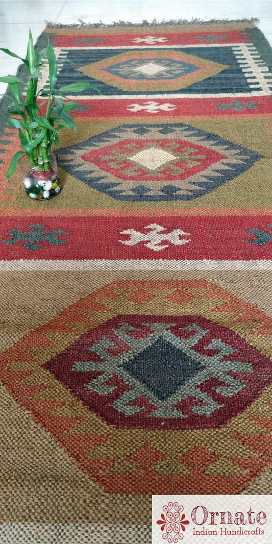 Esha Kilim rug , Indian kilim rug , wool jute kilim , turkish kilim design ,Orante handicrafts