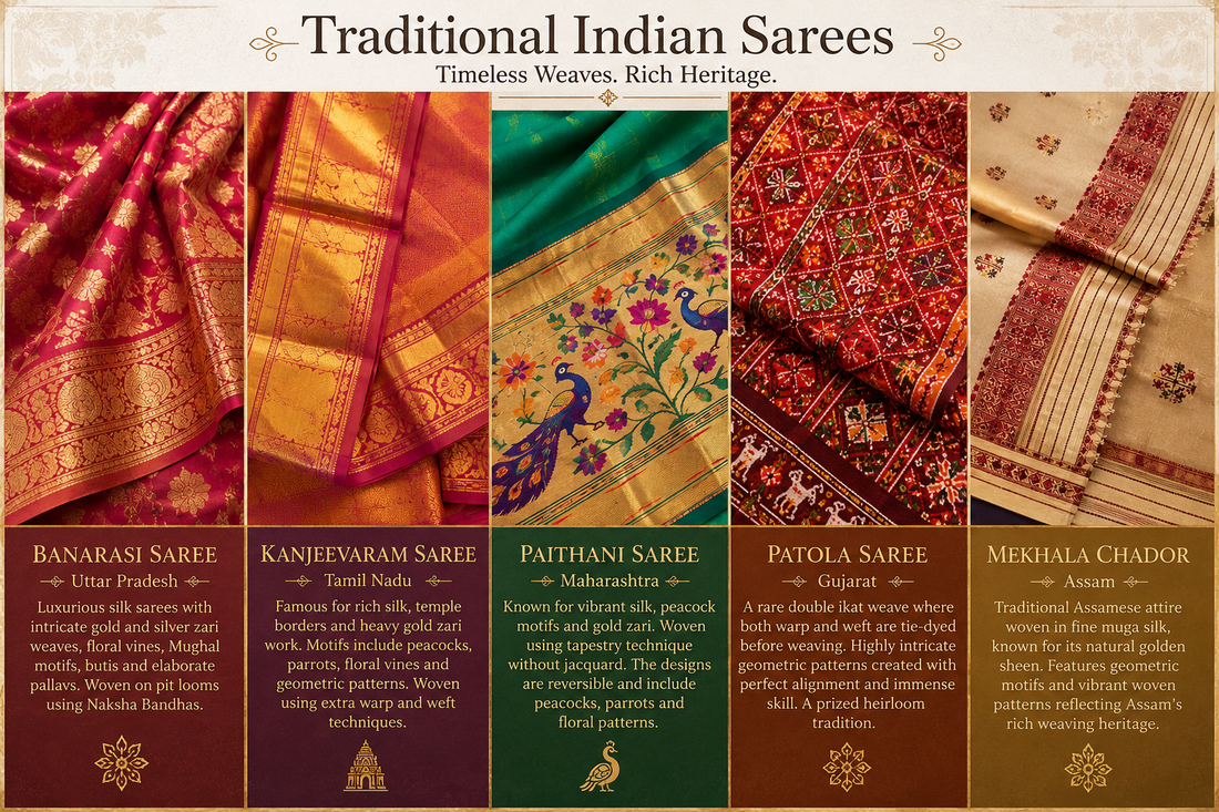 Timeless Heritage of Traditional Indian Sarees — Royal Silks & Iconic Weaves