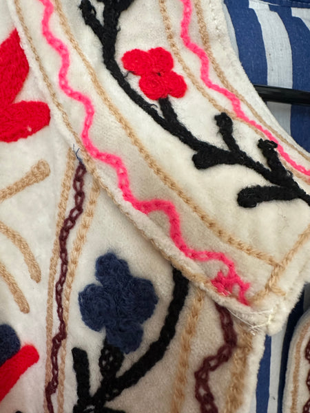 Ivory Velvet Embroidered Jacket