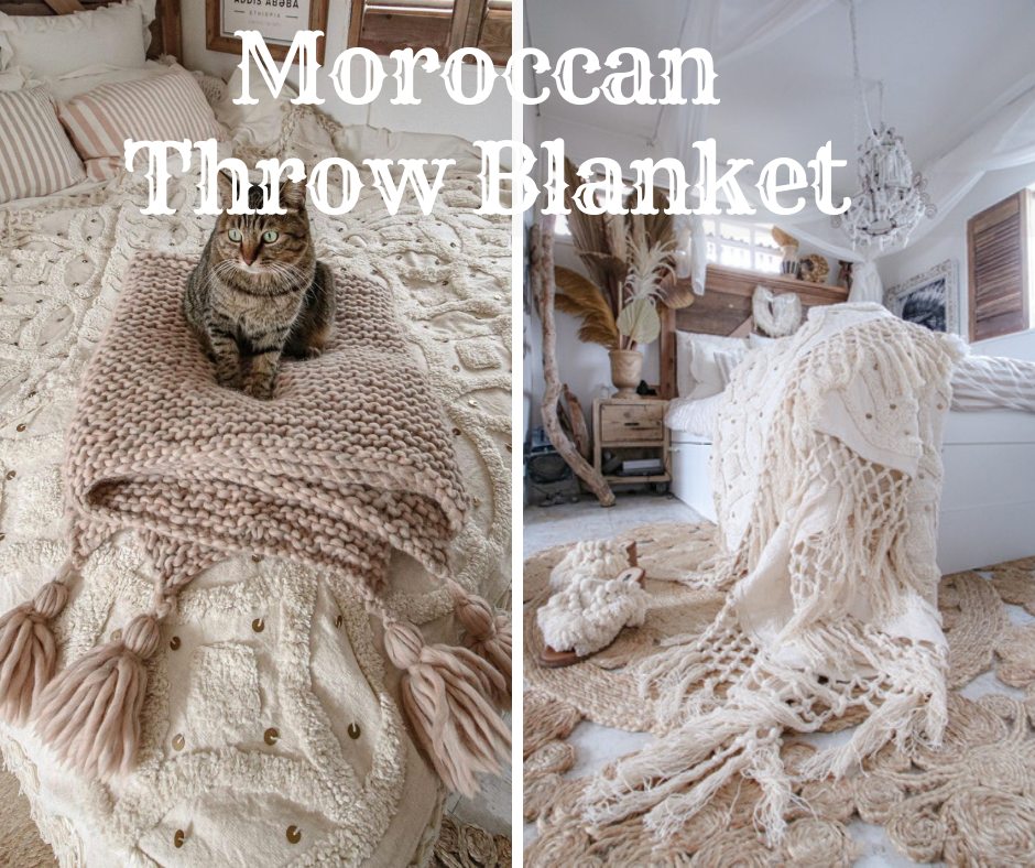 Moroccan Throw blanket inspired by Ornate handicrafts