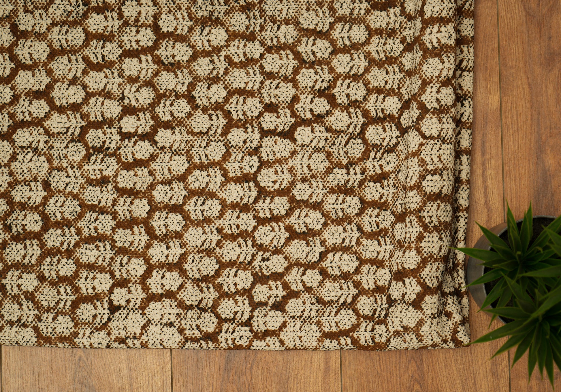 Artisan made Cotton Block printed Dhurrie Rug by Ornate Handicrafts