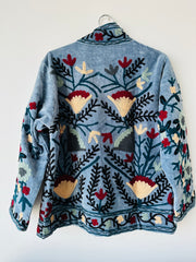 Blue Velvet Embroidered Jacket