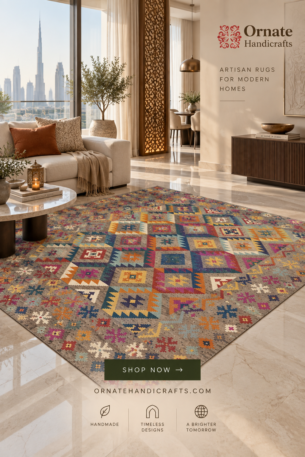 Multicolor Kilim Rug 5x8ft