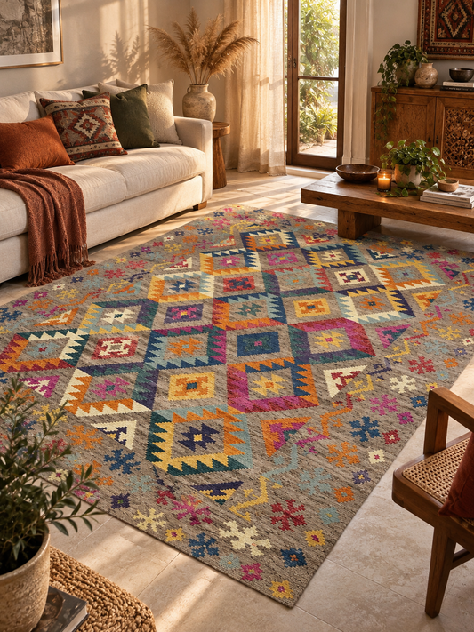 Multicolor Kilim Rug 5x8ft