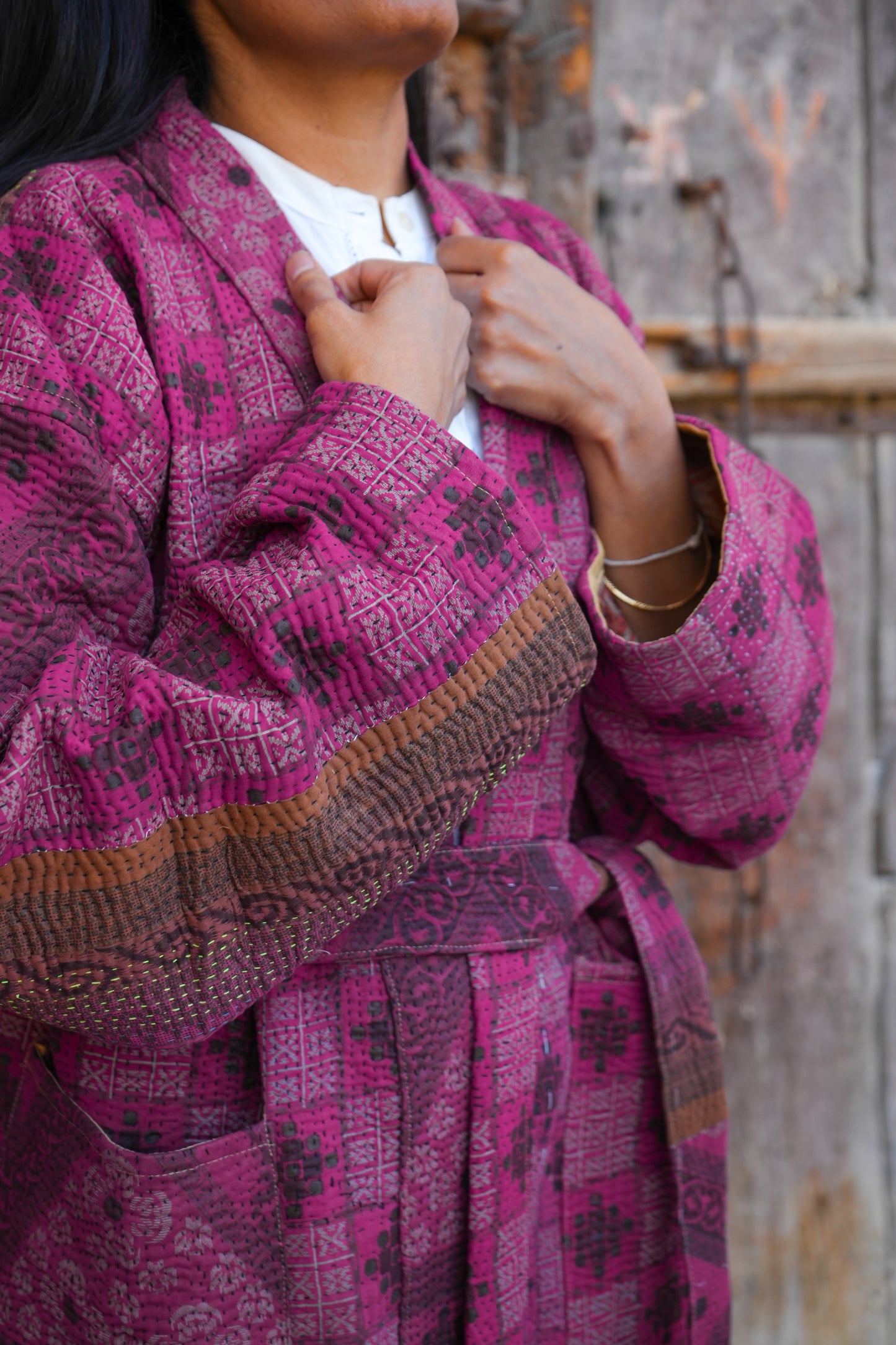 Reversible Vintage Kantha Kimino Jackets