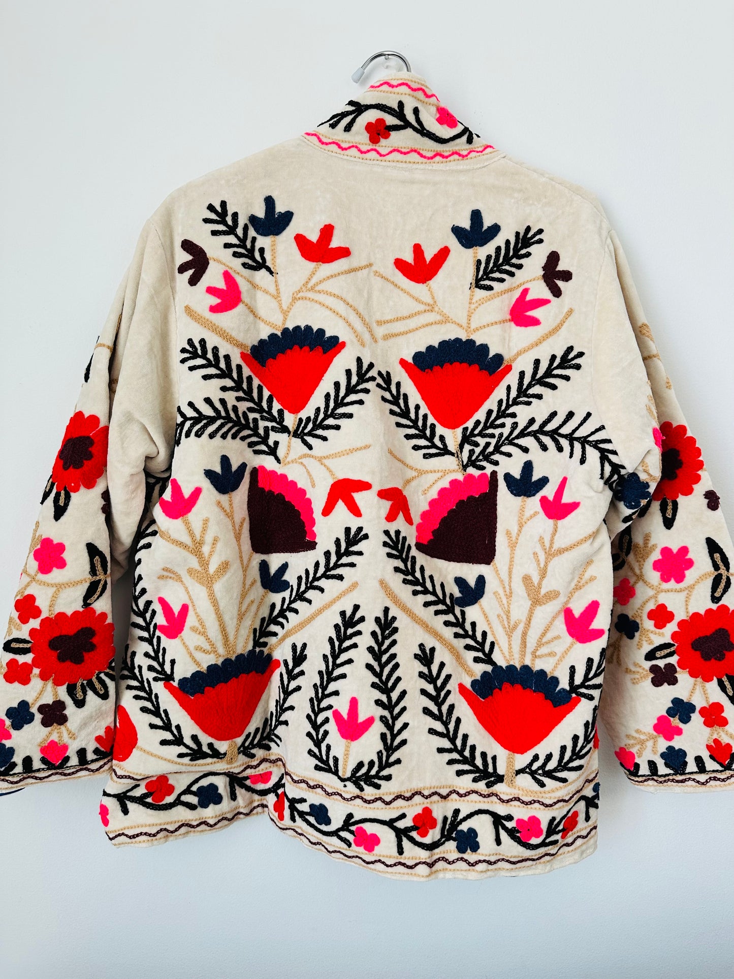 Ivory Velvet Embroidered Jacket