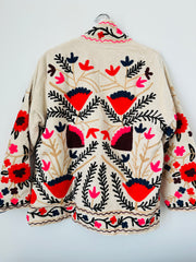 Ivory Velvet Embroidered Jacket