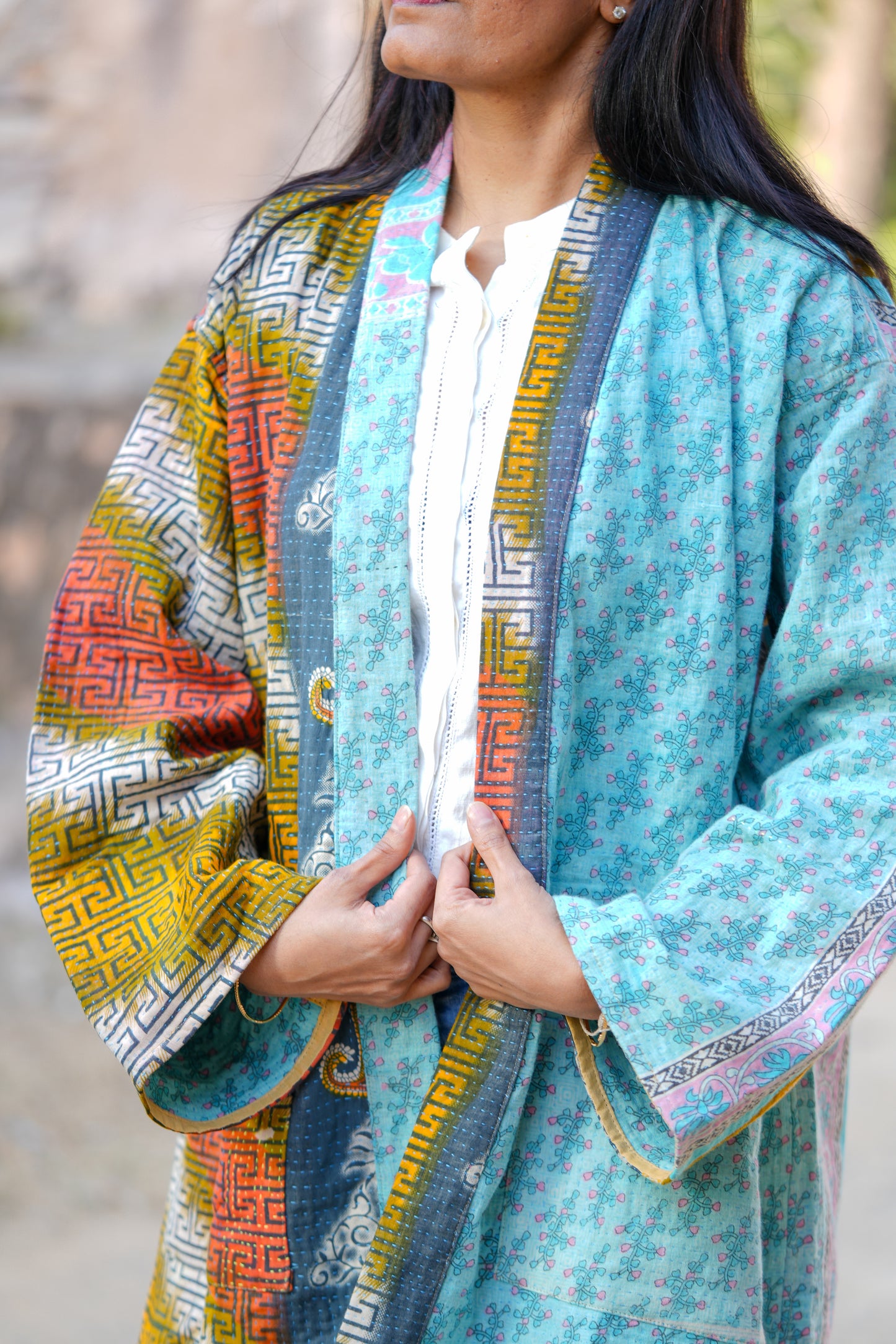 Reversible Vintage Kantha Kimino Jackets