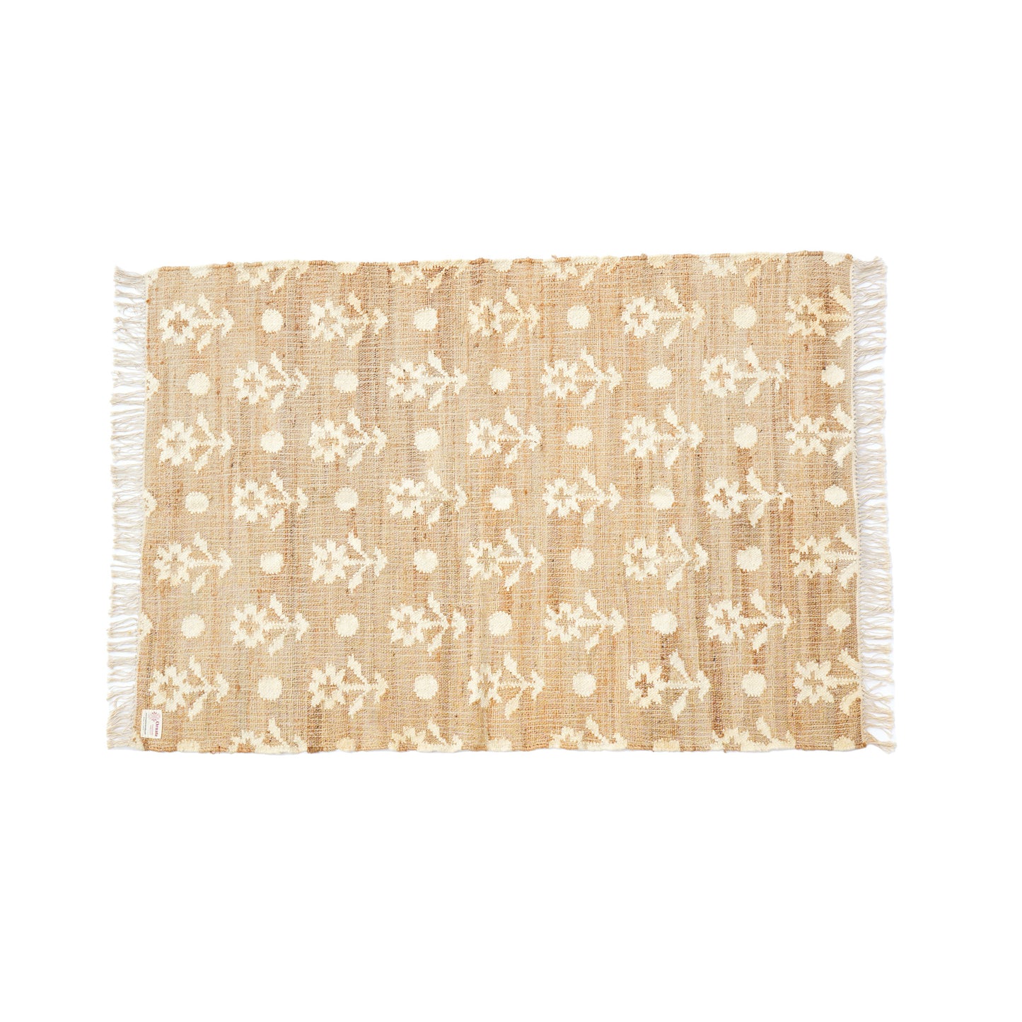 Artisan made Jute Woven Floral Rug For Living Room by Ornate Handicrafts