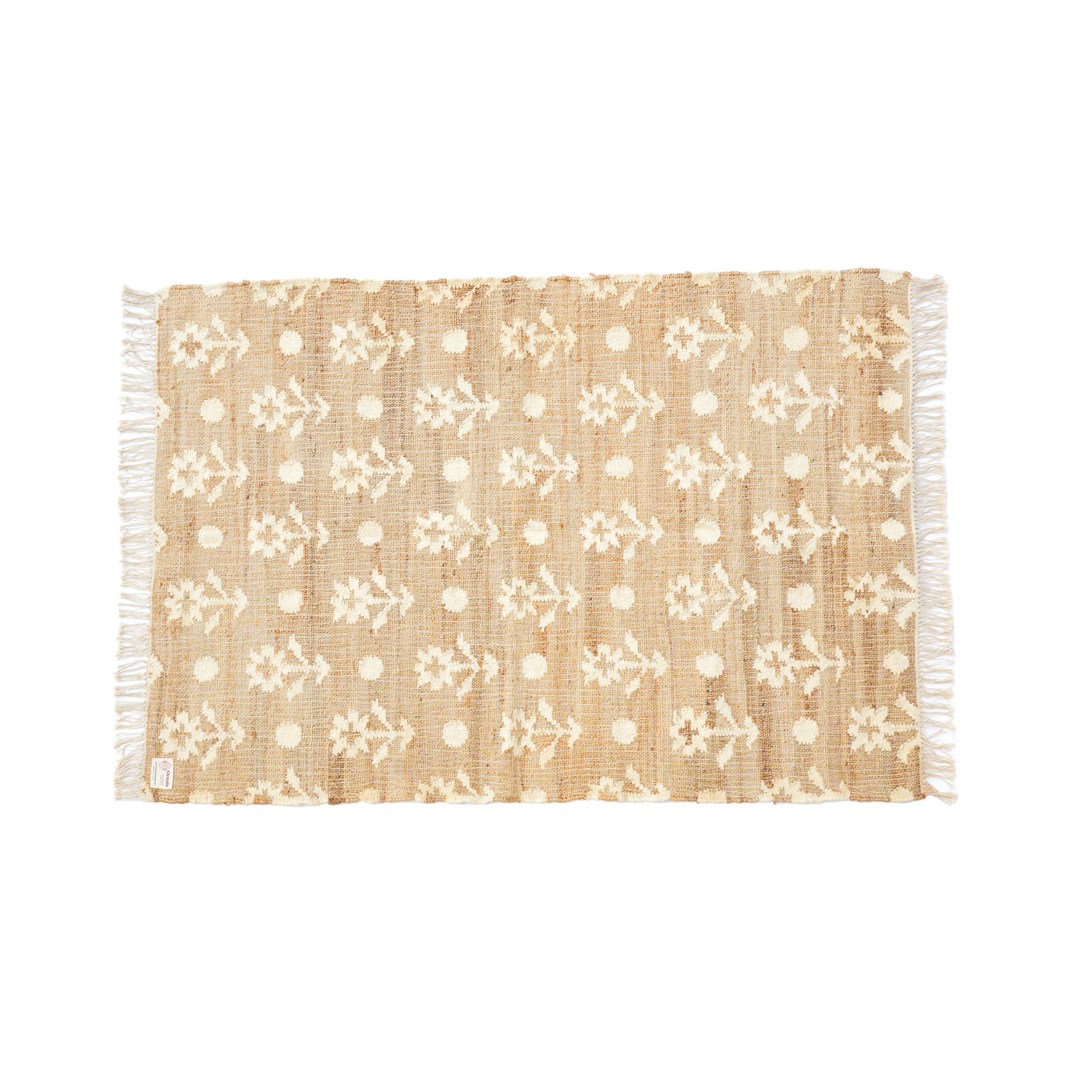 Artisan made Jute Woven Floral Rug For Living Room by Ornate Handicrafts