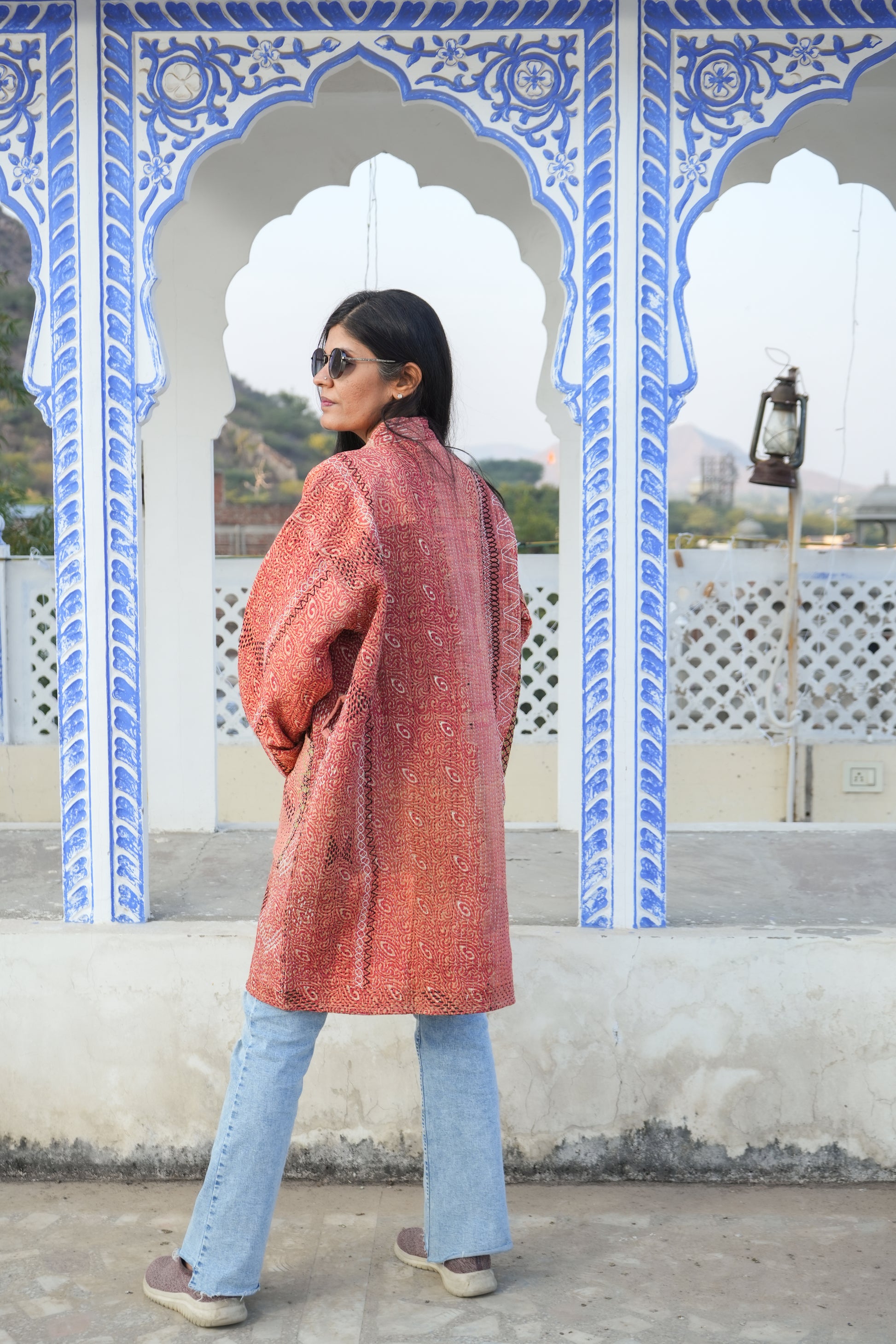 Orange Vintage Kantha Kimino Jacket