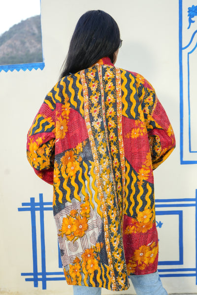 "Authentic Vintage Kimono Jacket - Handmade in India with Traditional Designs"