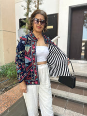 Royal Blue Velvet Embroidered Jacket