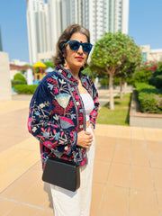 Royal Blue Velvet Embroidered Jacket