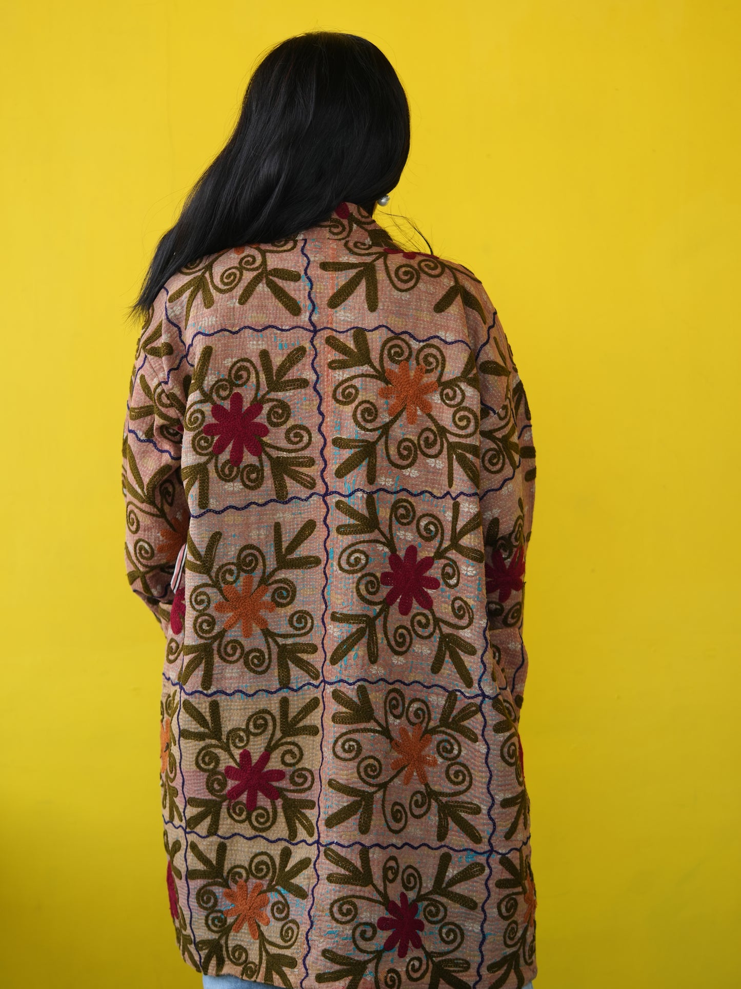 Vintage Embroidered Kantha Kimono Jacket by Ornate Handicrafts