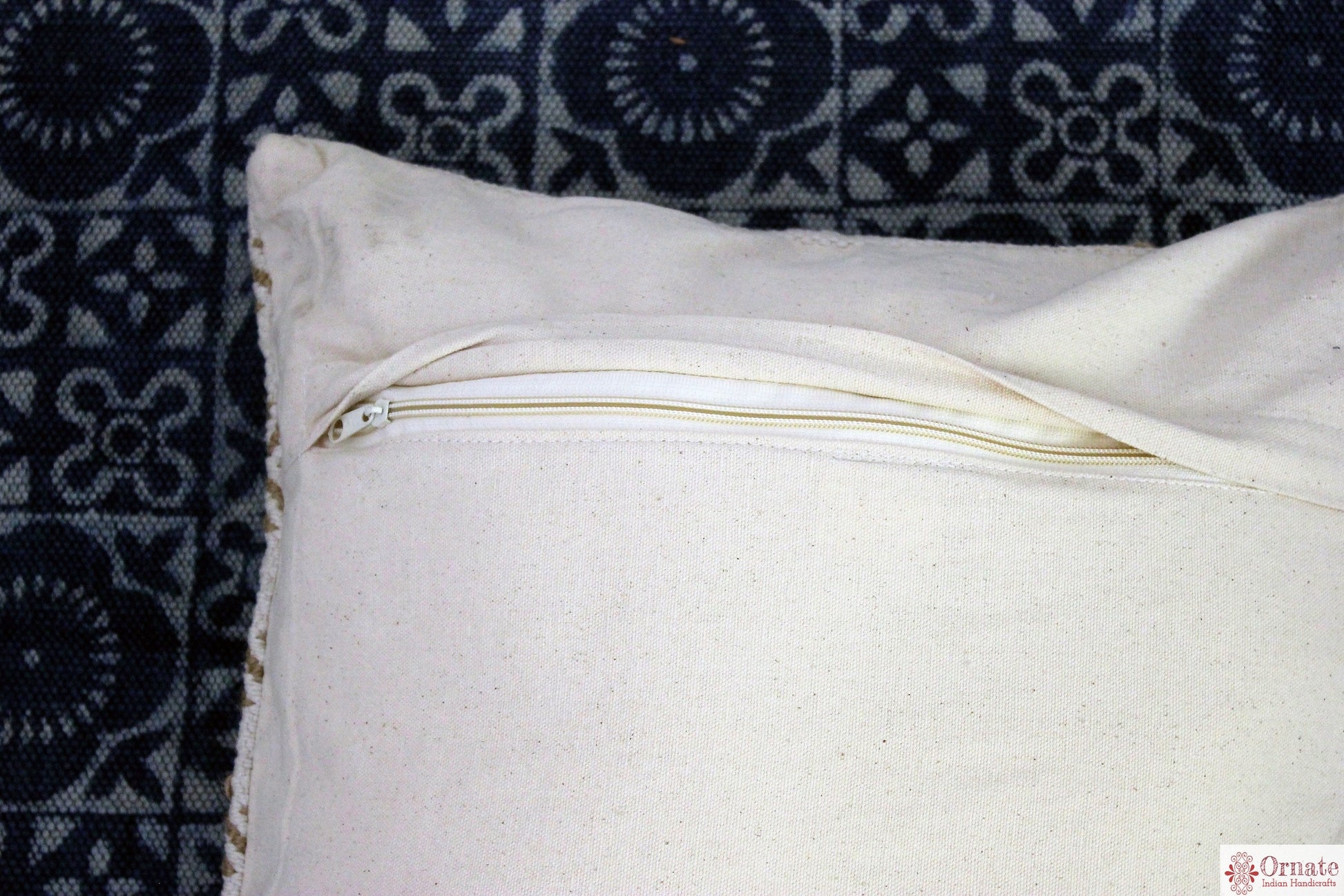 Ornate handicrafts Boho cushions, scandinavian nordic style, bohemian decor, handwoven, artisan made, sofa cushion, India, indigo, Throw, couch, sofa cover, 18"