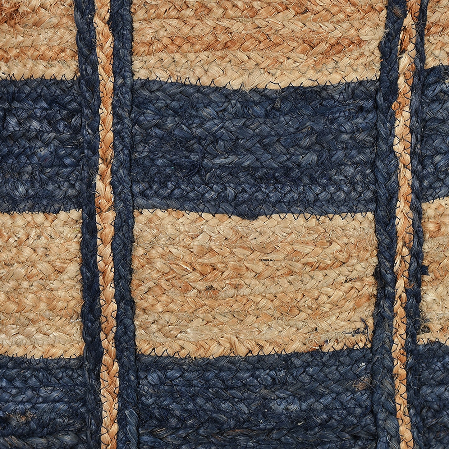 Stripes Jute Woven Laundry Basket(Round)