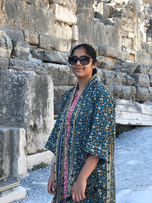 Silk Kimono, New york street style urban outer wear Kimono by Ornate Handicrafts