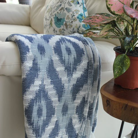 Blue Ikat  Throw By Ornate Handicrafts